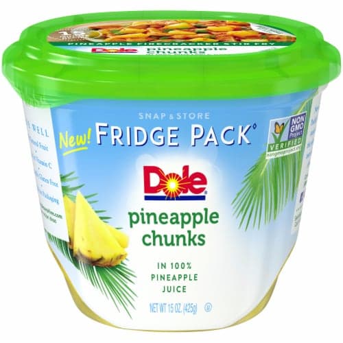 Dole Fridge Pack Pineapple Chunks In 100% Pineapple Juice. Tub