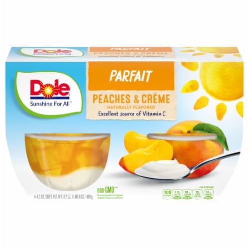 Dole Peaches & Creme Parfait Low Fat Cups