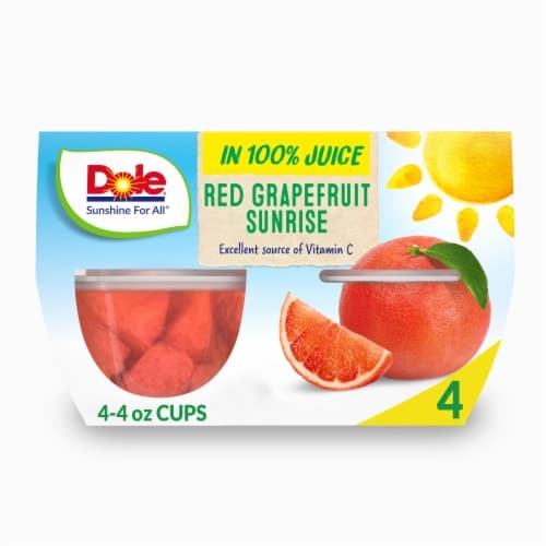 Dole Fruit Bowls Red Grapefruit Sunrise In A Blend Of 100% Fruit Juices