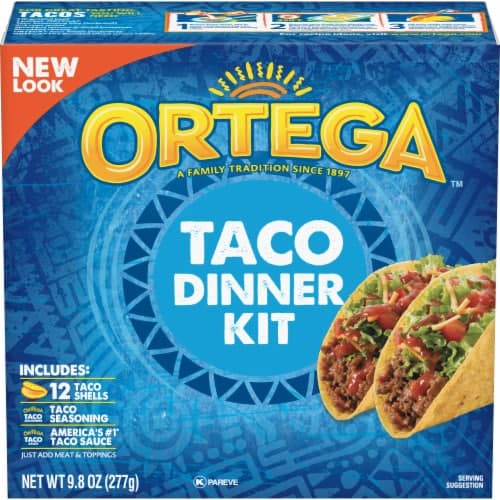 Ortega Taco Shells Dinner Kit With Seasonings & Sauce Box
