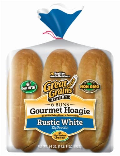 Great Grains Rustic White Hoagie Buns