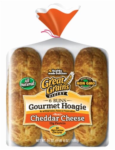 Great Grains Rustic Hoagie Cheddar Cheese Buns