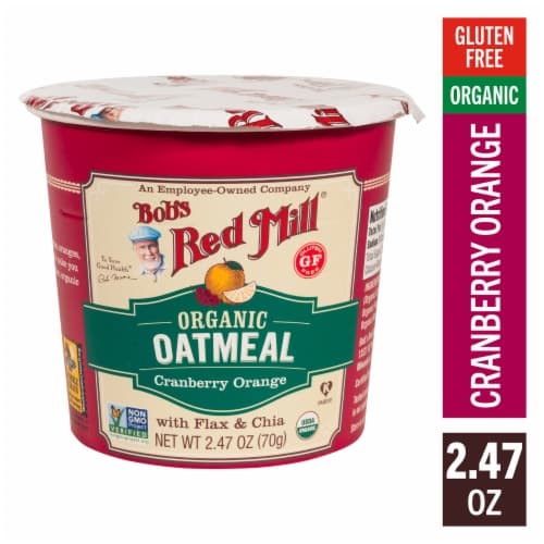 Bobs Red Mill Oatmeal Cup Gluten Free Organic Cranberry Orange