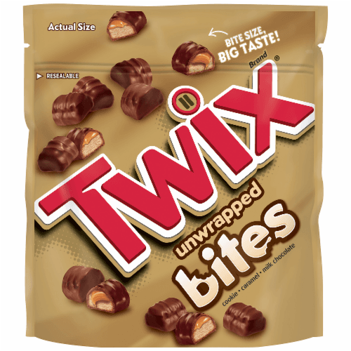 Twix Caramel Bites Size Chocolate Cookie Bar Candy Pouch