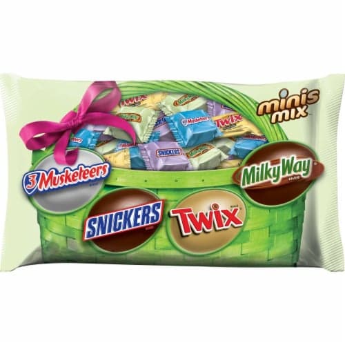 Twix, Snickers, Milky Way & 3 Musketeers Chocolate Minis Size Easter Candy Variety Mix, 10.5-Ounce Bag