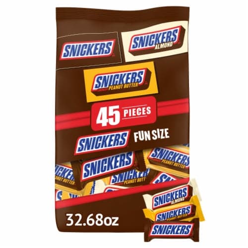 Snickers Original Peanut Butter And Almond Fun Size Chocolate Candy Bars