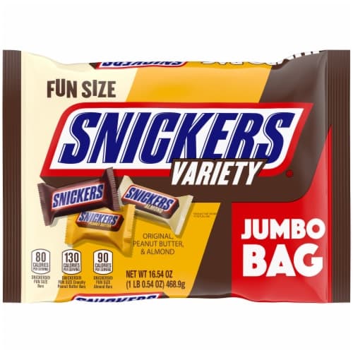 Snickers Almond & Peanut Butter & Original Fun Size Assorted Bulk Halloween Candy Bar Variety