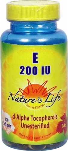 Nature'S Life Vitamin E D-Alpha Tocopherols Unesterified Softgels