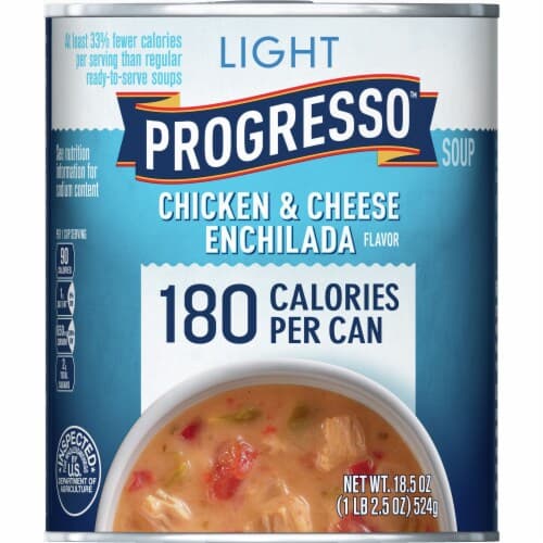 Progresso Light Chicken & Cheese Enchilada Soup. Pull-Top