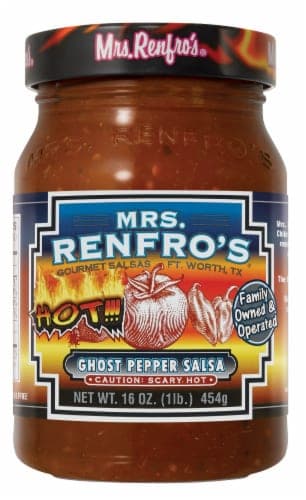 Mrs. Renfros Gourmet Salsa Scary Hot Ghost Pepper Jar
