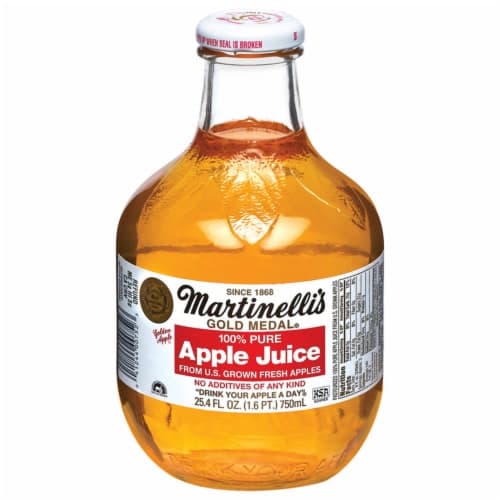 Martinelli'S Gold Medal Apple Juice 100% Pure. Oz. Glass