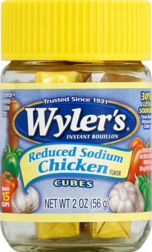 Wyler'S Instant Bouillon Chicken Flavored Cubes With Reduced Sodium, Jar