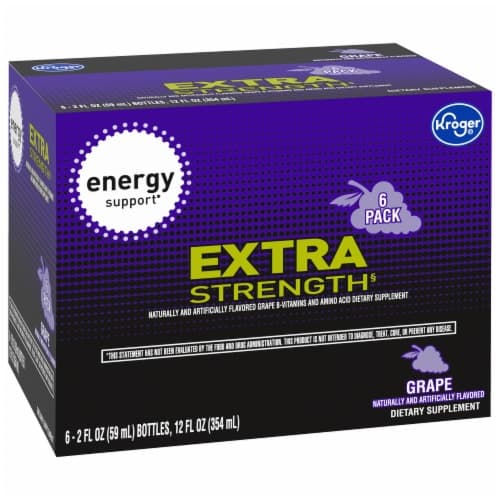 Kroger Extra Strength Grape Energy Drink Shot Multipack Bottles