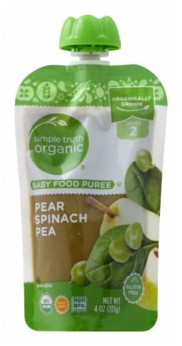 Simple Truth Organic Pear Spinach Pea Stage 2 Baby Food Puree
