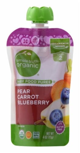 Simple Truth Organic Pear Carrot Blueberry Stage 2 Baby Food Puree