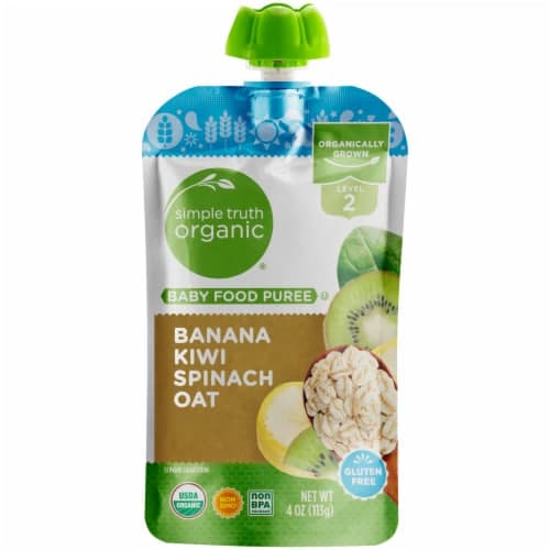 Simple Truth Organic Stage 2 Banana Kiwi Spinach Oat Baby Food Puree