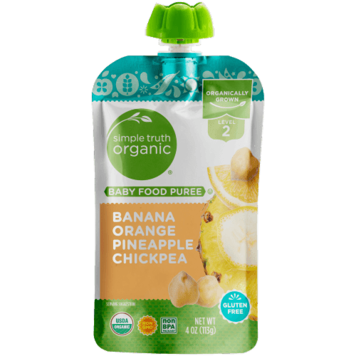 Simple Truth Organic Banana Orange Pineapple Chickpea Stage 2 Baby Food Puree