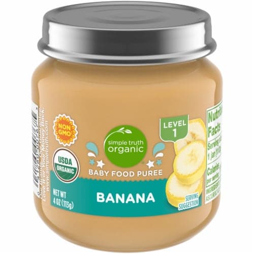 Simple Truth Organic Banana Stage 1 Baby Food Puree Jar