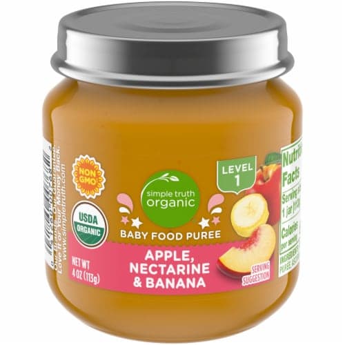 Simple Truth Organic Apple Nectarine And Banana Stage 1 Baby Food Jar