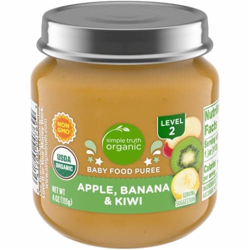 Simple Truth Organic Apple Banana And Kiwi Stage 1 Baby Food Puree Jar