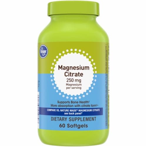 Kroger Magnesium Citrate Dietary Supplement 60 Softgels