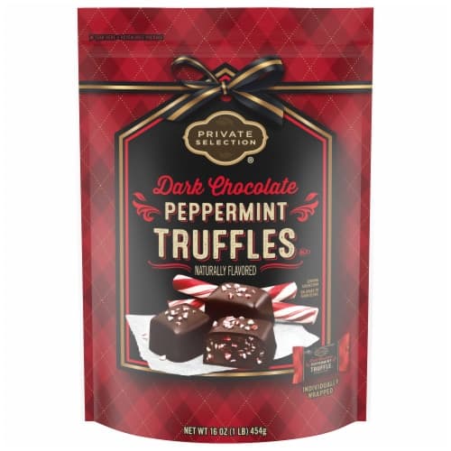 Private Selection Dark Chocolate Peppermint Truffles Holiday Candy Bag