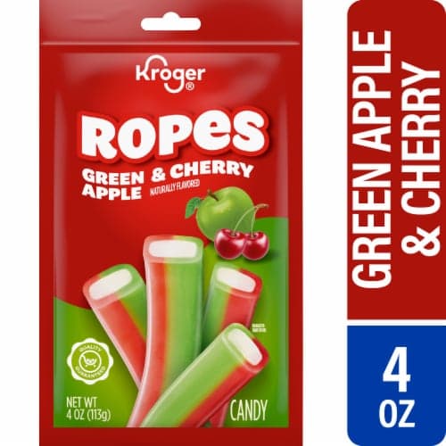 Kroger Green Apple Cherry Soft & Chewy Ropes Candy