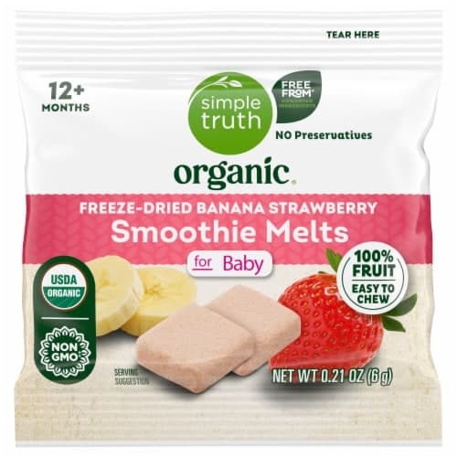 Simple Truth Organic Banana & Strawberry Freeze-Dried Smoothie Melts Snack