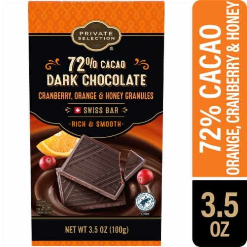 Private Selection 72% Cacao Dark Chocolate Cranberry Orange & Honey Swiss Candy Bar