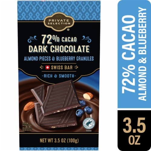 Private Selection 72% Cacao Dark Chocolate Almond Blueberry Swiss Candy Bar