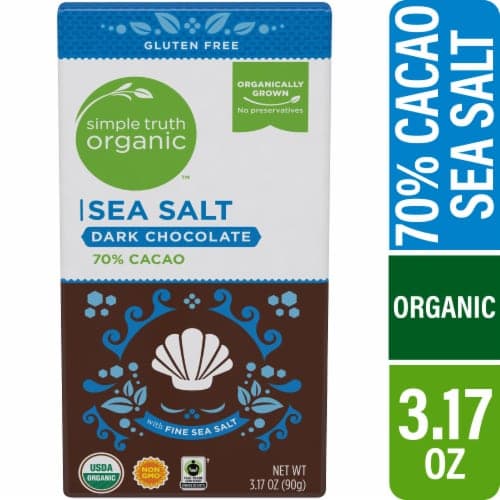 Simple Truth Organic Sea Salt 70% Cacao Fair Trade Dark Chocolate Bar