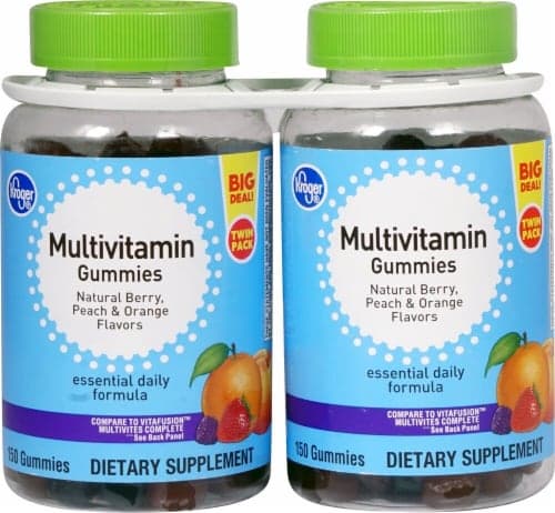 Kroger Natural Berry Peach & Orange Flavored Multivitamin Gummies