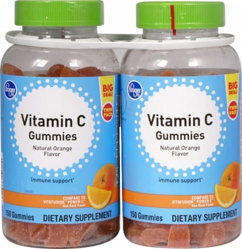 Kroger Orange Flavor Vitamin C Gummies Twin