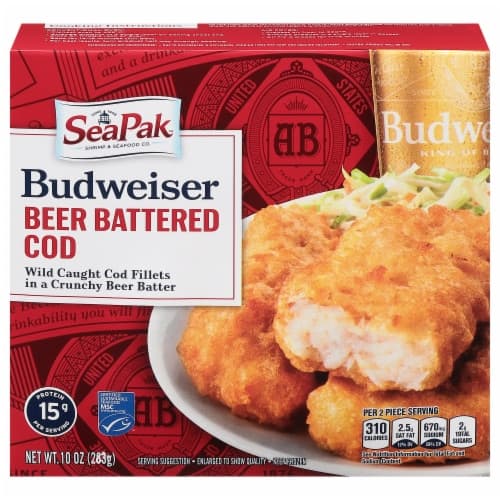 Seapak Shrimp & Seafood Co. Cod Fillets  Budweiser Beer Battered