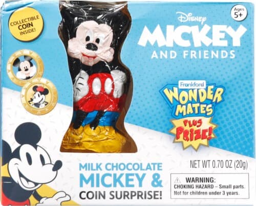 Frankford Wonder Mates Plus Prize Milk Chocolate Mickey & Coin Surprise Candy