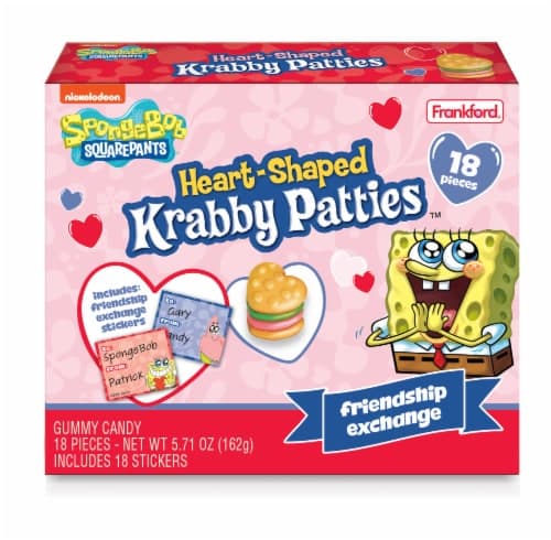 Nickelodeon Spongebob Squarepants Heart-Shaped Krabby Patties Gummy Candy