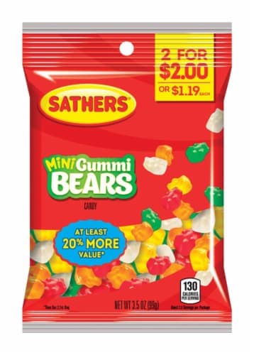 Sathers Mini Fruit Gummy Bears 3-. - : 12;