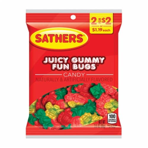 Sathers Juicy Gummy Fun Bugs Fruit Candy. - : 12;