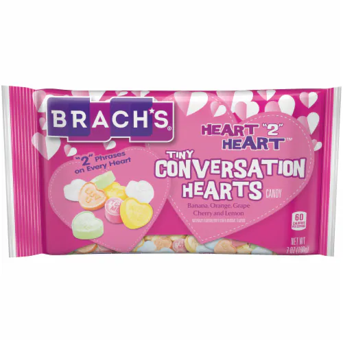 Brach'S Candy, Conversation Hearts, Tiny, Banana, Orange, Grape, Cherry And Lemon, Heart 2 Heart