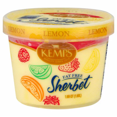 Kemps Sherbet, Fat Free, Lemon
