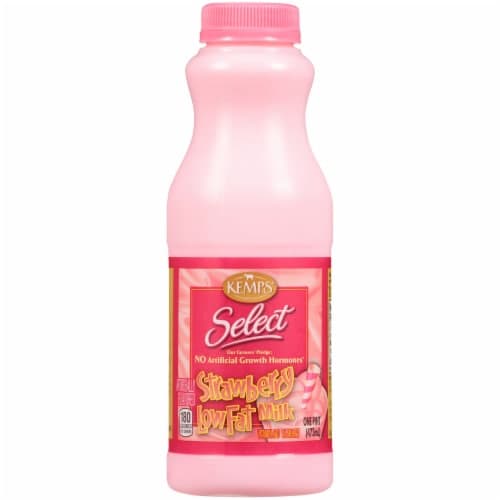 Kemps Select Strawberry Lowfat Milk.