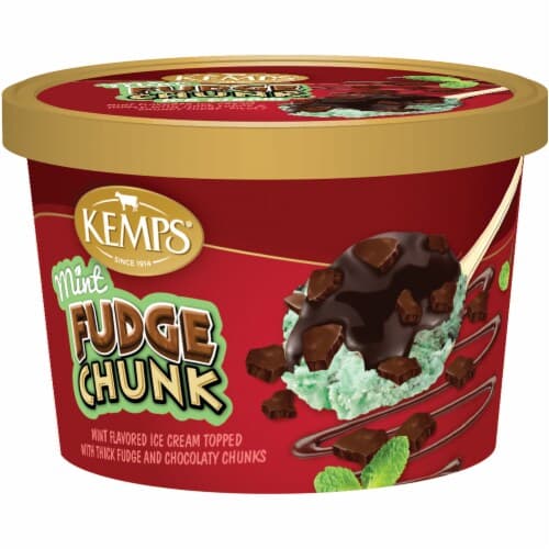 Kemps Mint Fudge Chunk Ice Cream