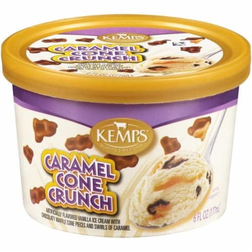Kemps Caramel Cone Crunch Ice Cream. Oz. Tub