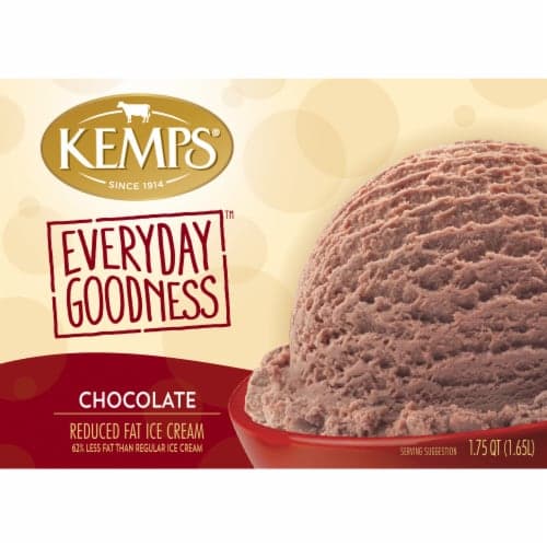 Kemps Chocolate Reduced Fat Ice Cream. Carton