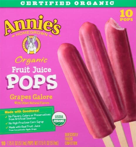 Annie'S Organic Grapes Galore Fruit Juice Pops