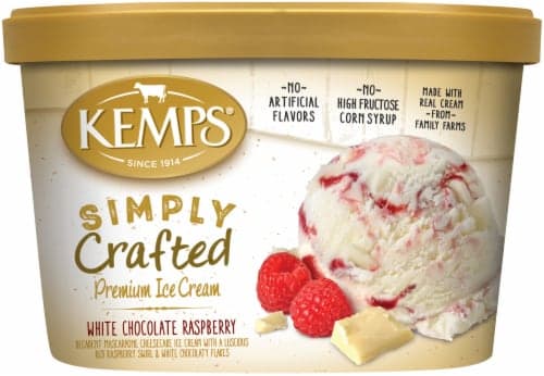 Kemps Simply Crafted Premium White Chocolate Raspberry Ice Cream Tub
