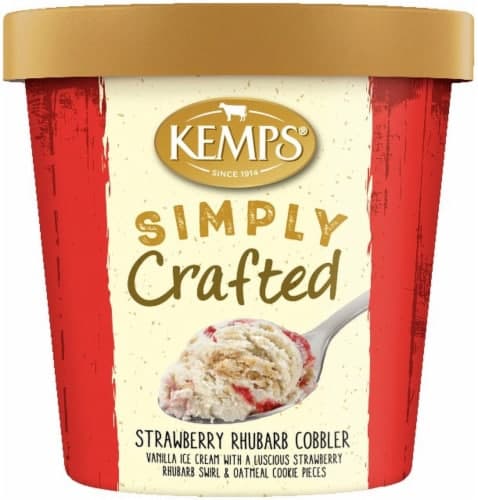 Kemps Simply Crafted Strawberry Rhubarb Cobbler Ice Cream