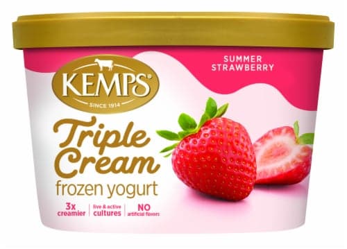 Kemps Triple Cream Summer Strawberry  Yogurt