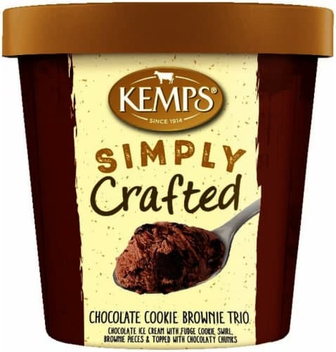 Kemps Simply Crafted Chocolate Cookie Brownie Trio Ice Cream