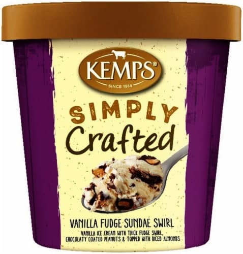 Kemps Simply Crafted Vanilla Fudge Sundae Swirl Ice Cream